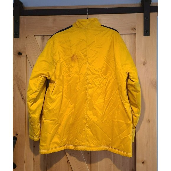 Vintage Nike Yellow Black Fleece Lined Jacket Coat Nylon Polyester XXL - Picture 2 of 12